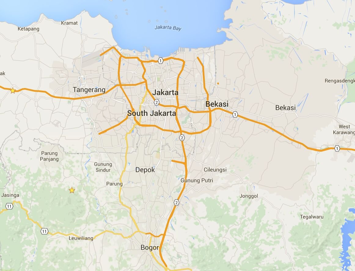 Map of JABODETABEK service area